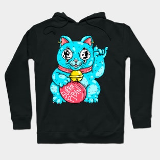 Blue Lucky Cat Hoodie